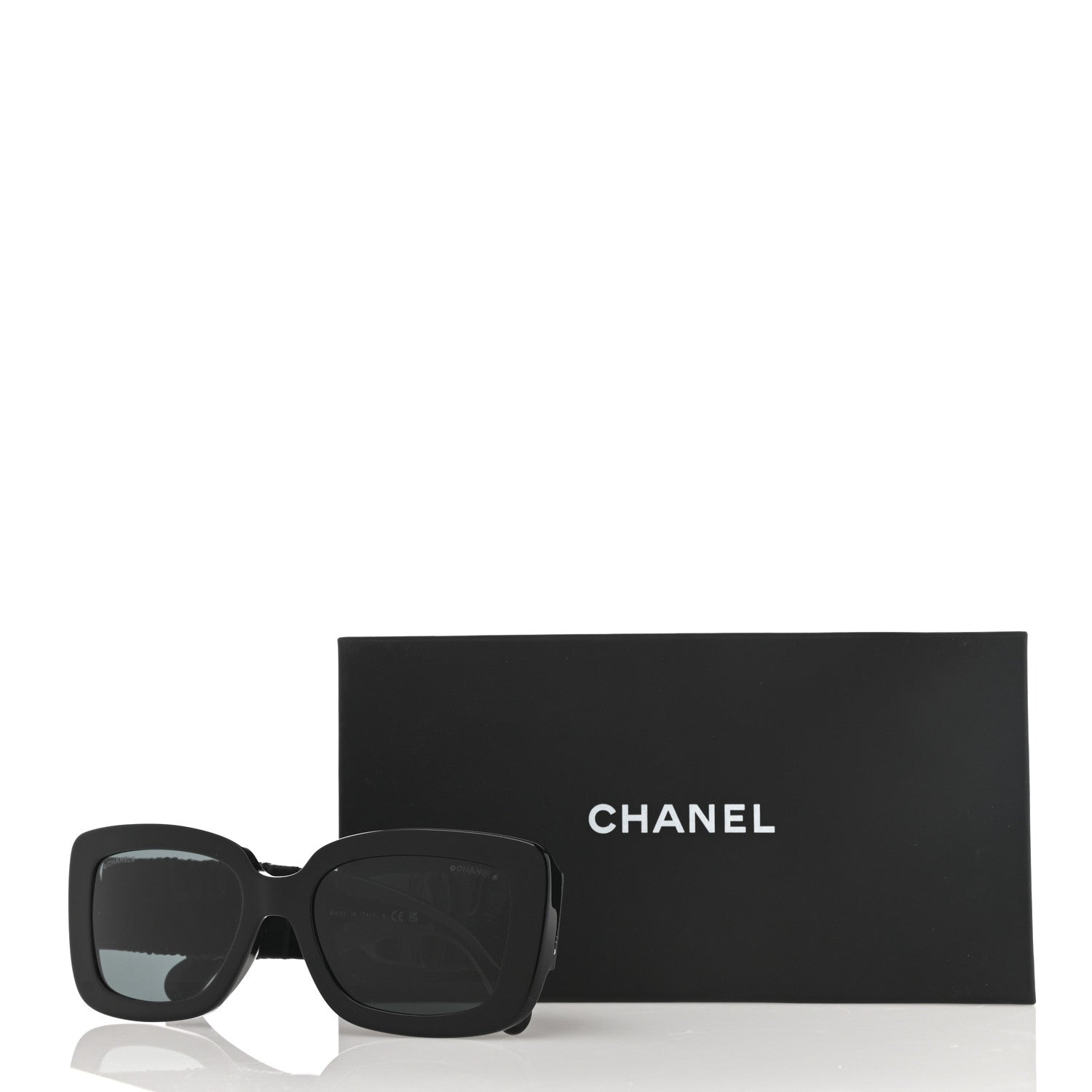 Chanel Acetate Calfskin Polarized Square Sunglasses 5473-Q-A Black 9 of 9