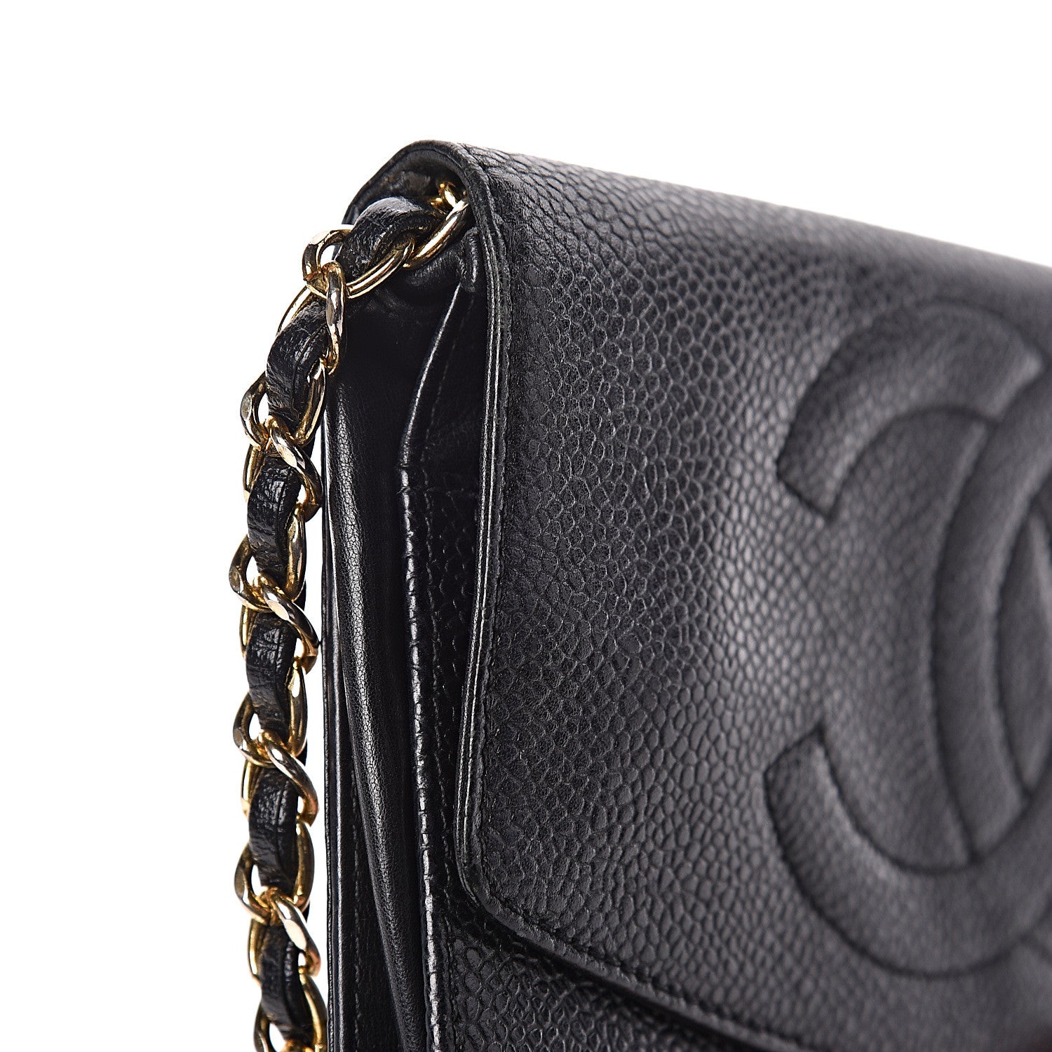 Chanel Caviar Timeless CC Wallet On Chain WOC Black 12 of 18