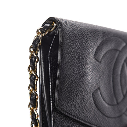 Chanel Caviar Timeless CC Wallet On Chain WOC Black 12 of 18