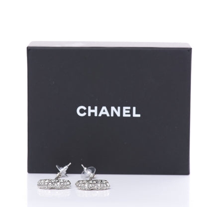 Chanel Baguette Crystal CC Drop Earrings Silver 4 of 4
