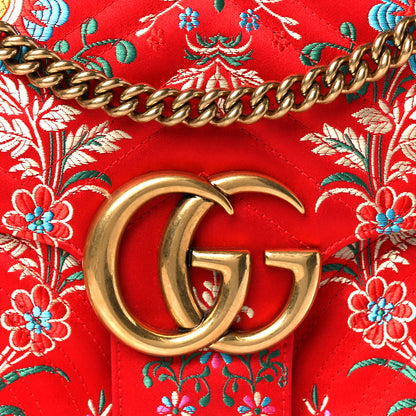 Gucci Jacquard Matelasse Floral Medium GG Marmont Shoulder Bag Red 9 of 12