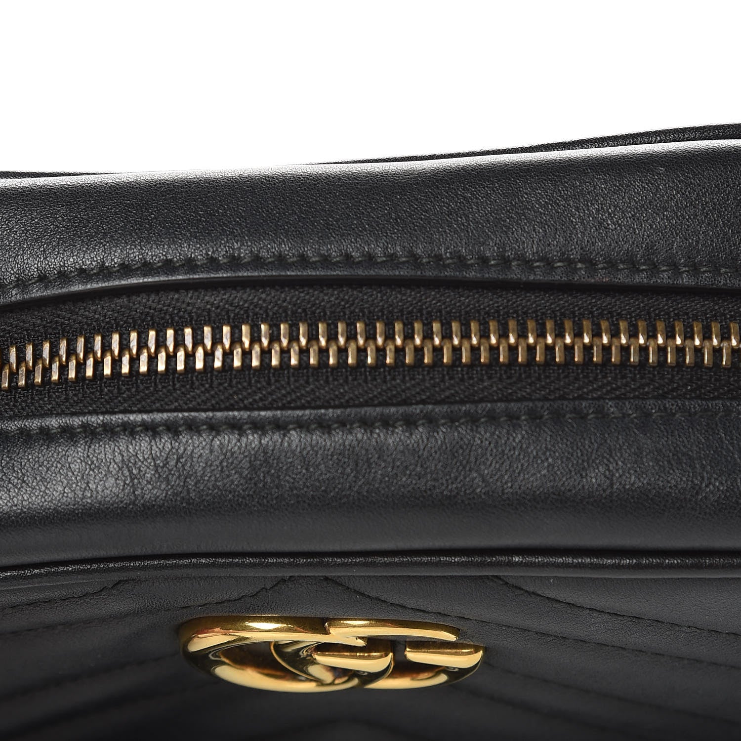 Gucci Calfskin Matelasse Mini GG Marmont Chain Shoulder Bag Black 13 of 16