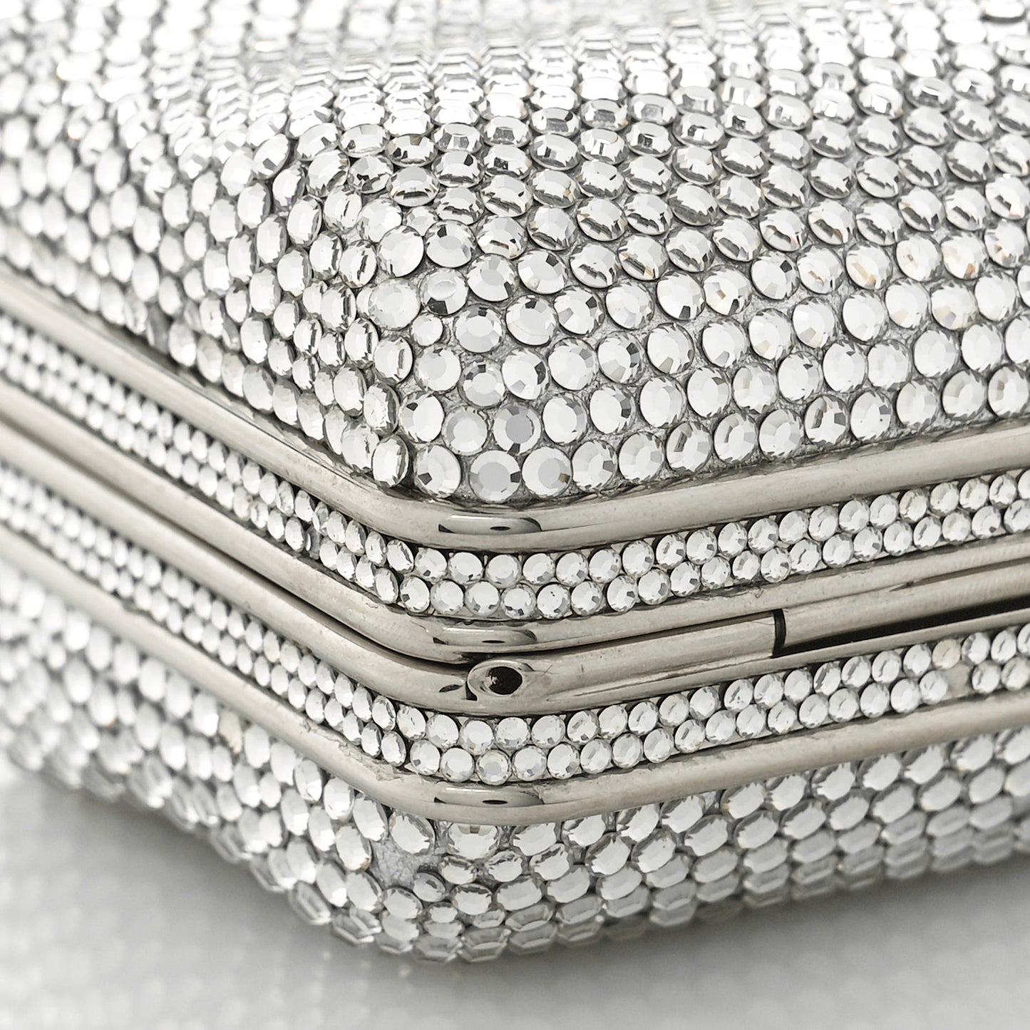 Swarovski Crystal Minaudiere Clutch Silver