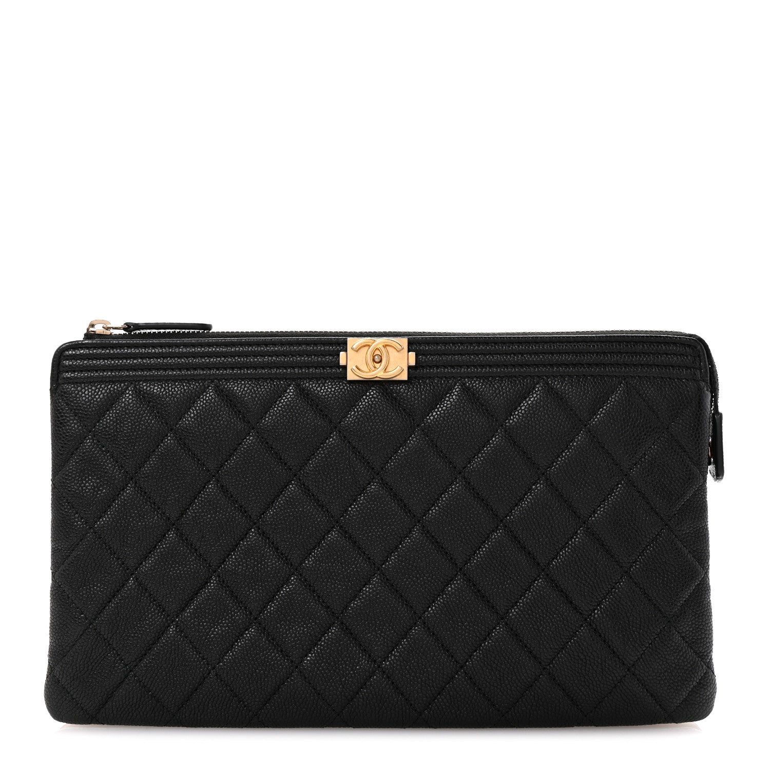 Chanel Caviar Quilted Small Zipped Boy Pouch Black 1 of 22