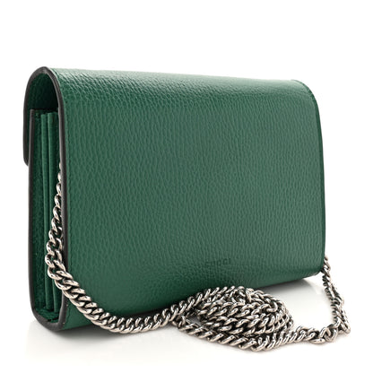Gucci Calfskin Mini Dionysus Chain Wallet Emerald 3 of 11