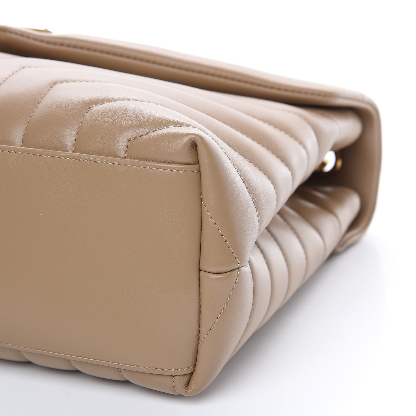 Calfskin Y Quilted Monogram Medium Loulou Chain Satchel Dark Latte