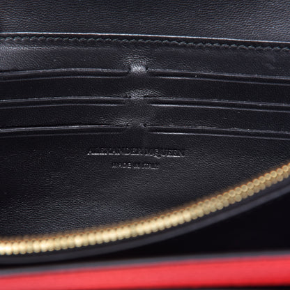 Alexander McQueen Pebbled Calfskin Skull Wallet on Chain Red 8 of 9