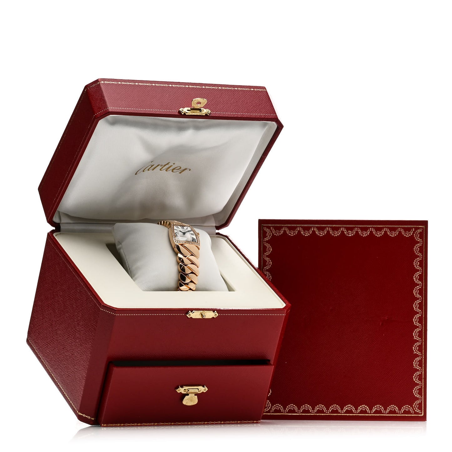 18K Pink Gold Diamond Bezel 22mm La Dona Quartz Watch