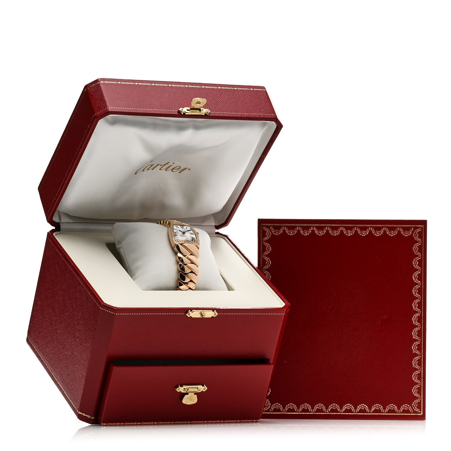 Cartier 18K Pink Gold Diamond Bezel 22mm La Dona Quartz Watch 6 of 6