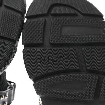 Gucci Nappa Mesh Studded Mens Aguru Sandals 8 Black 6 of 8