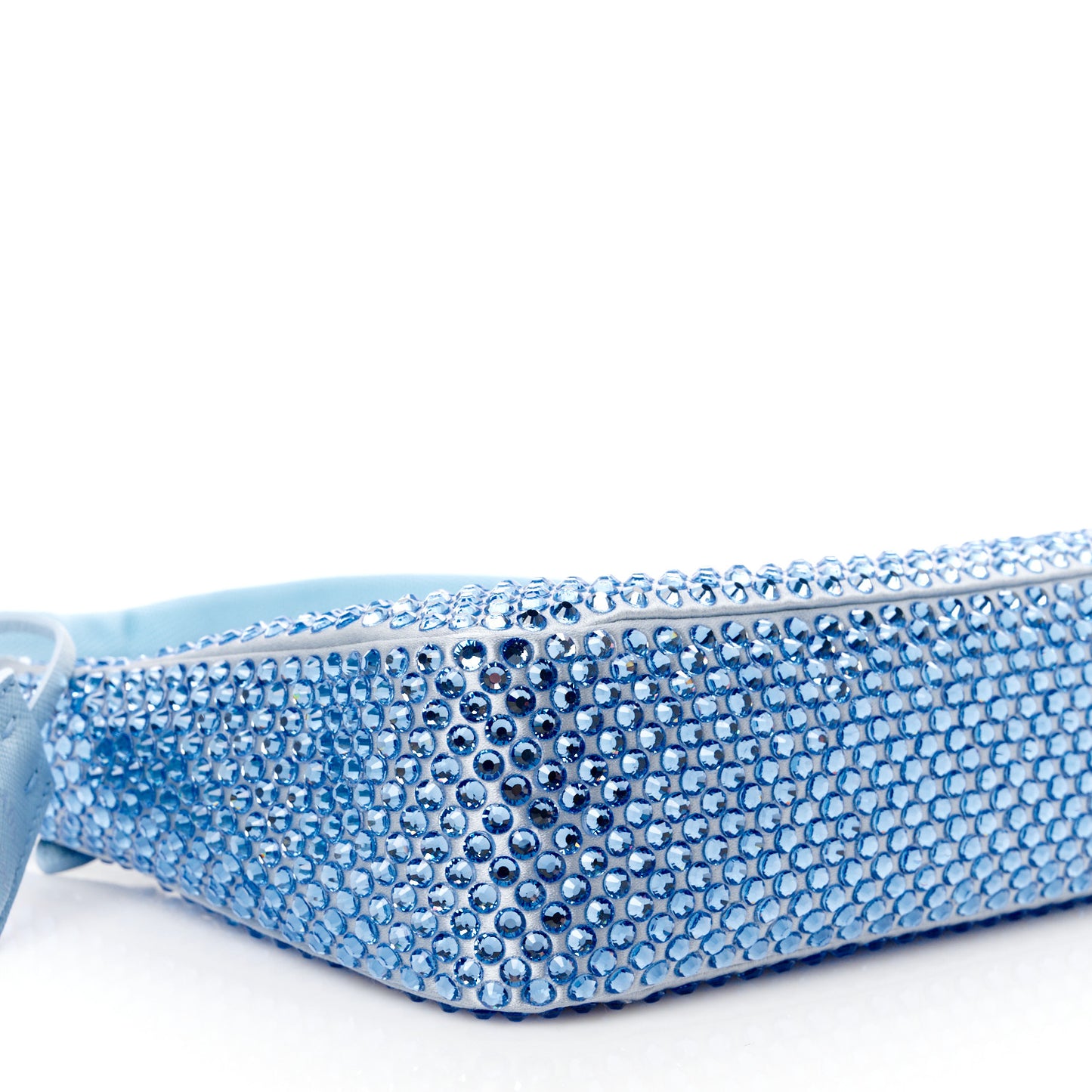 Satin Crystal Mini Re-Edition 2000 Bag Celeste
