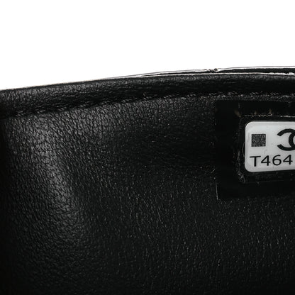 Chanel Crumpled Patent Lambskin Quilted Tassel Clutch With Chain Black 7 of 11