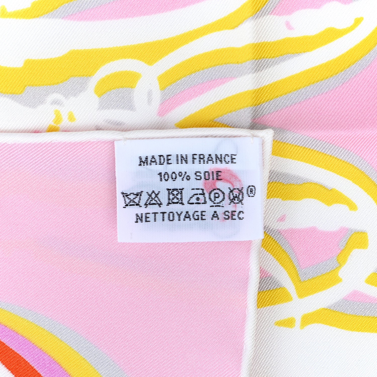 Hermes Silk Brides De Gala Shadow Pocket Square Rose Pale Blanc 2 of 4