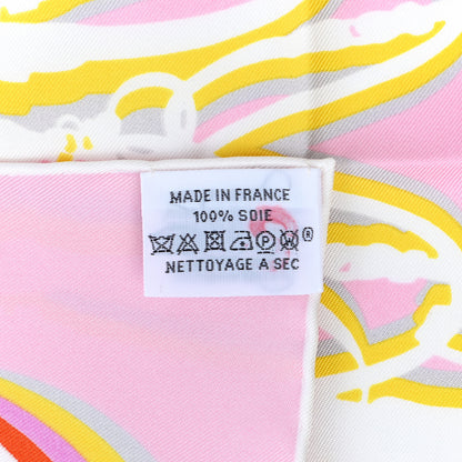 Hermes Silk Brides De Gala Shadow Pocket Square Rose Pale Blanc 2 of 4