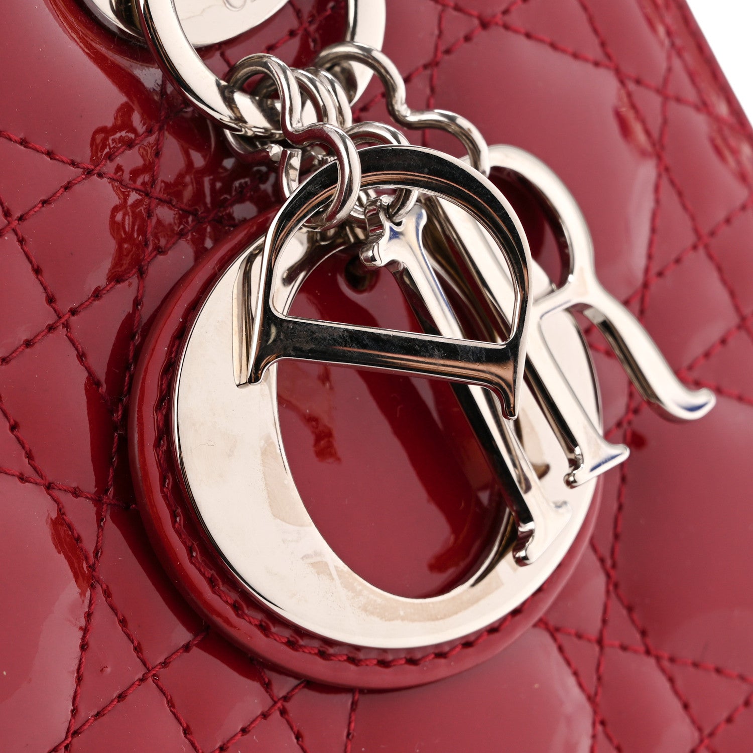 Christian Dior Patent Cannage Medium Lady Dior Red 11 of 13