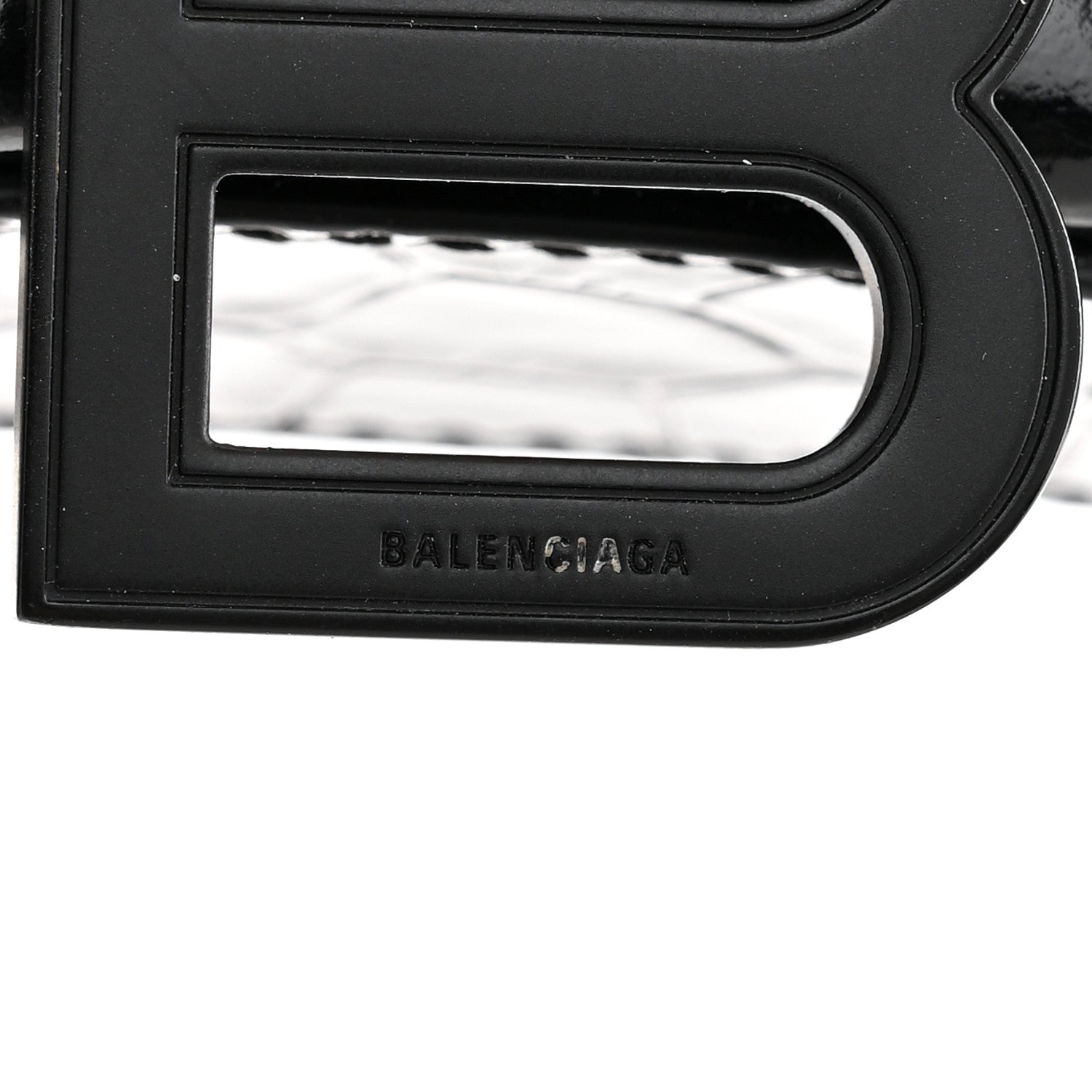 Balenciaga Shiny Calfskin Monochrome Crocodile Embossed Hourglass Chain Bag Black 11 of 11