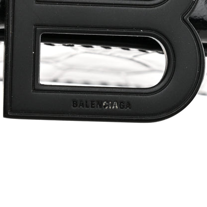 Balenciaga Shiny Calfskin Monochrome Crocodile Embossed Hourglass Chain Bag Black 11 of 11