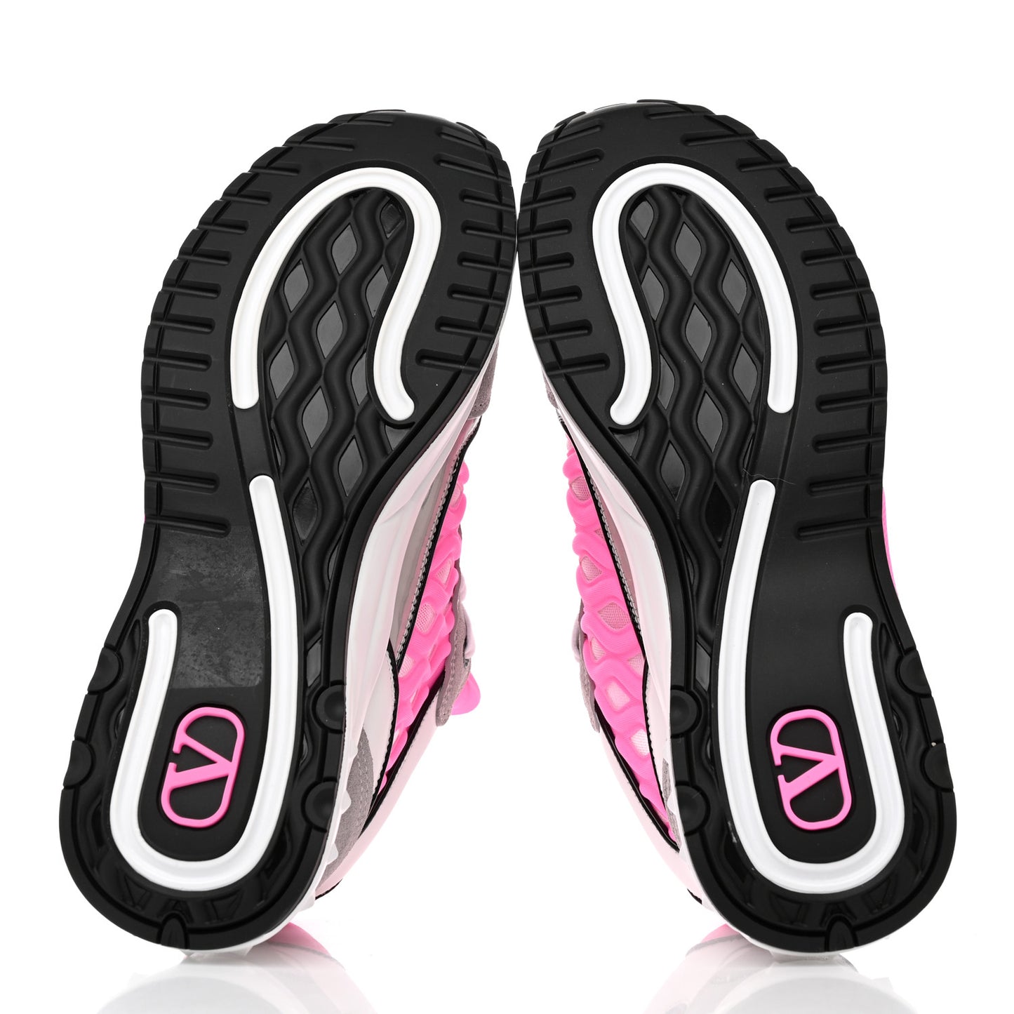Suede Neoprene Mesh Womens Ready Go Runner Sneakers 36.5 Electric Pink Grey