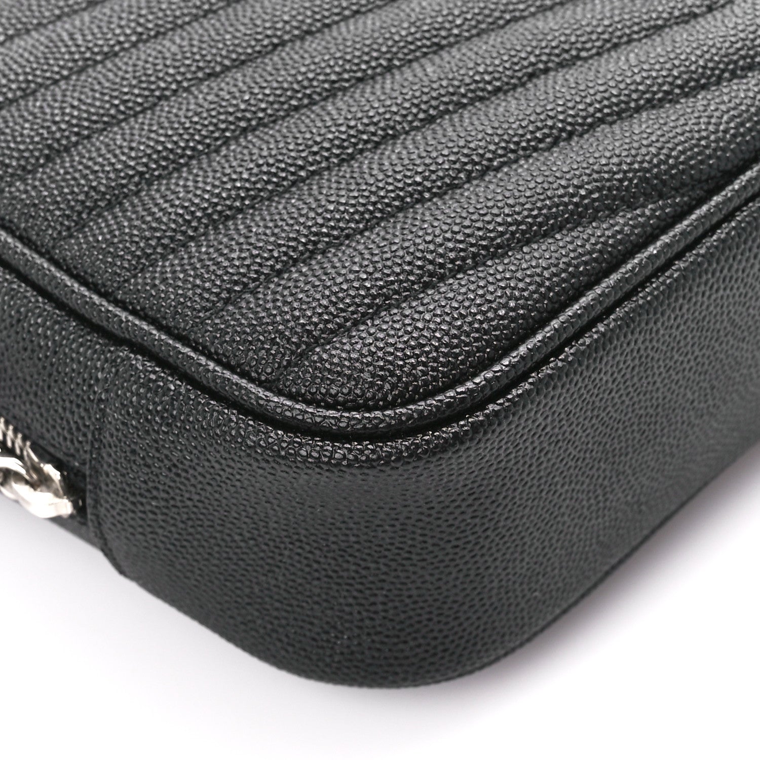 Saint Laurent Grain De Poudre Matelasse Monogram Mini Lou Camera Bag Black 9 of 10