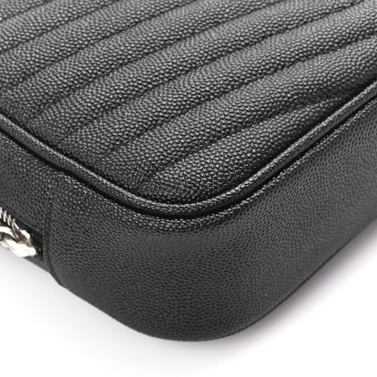 Saint Laurent Grain De Poudre Matelasse Monogram Mini Lou Camera Bag Black 9 of 10