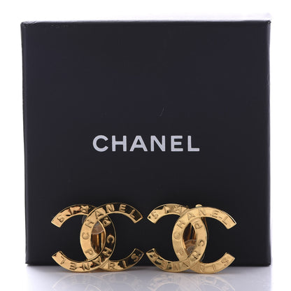 Chanel Metal Large Paris Clip On Earrings Gold 5 of 5
