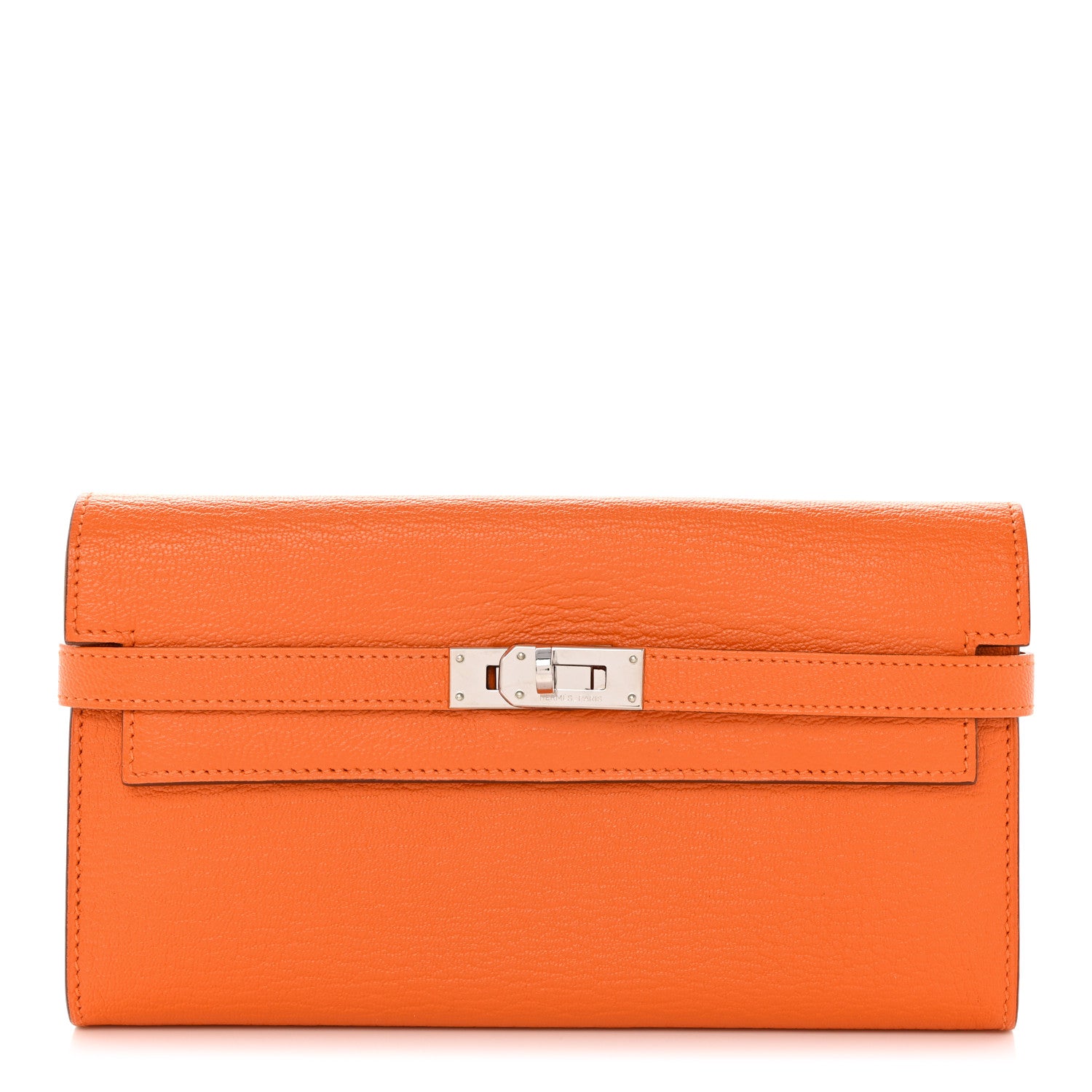 Hermes Chevre Mysore Kelly Longue Wallet Orange 1 of 11