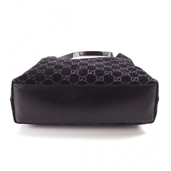Suede Monogram Hobo Black