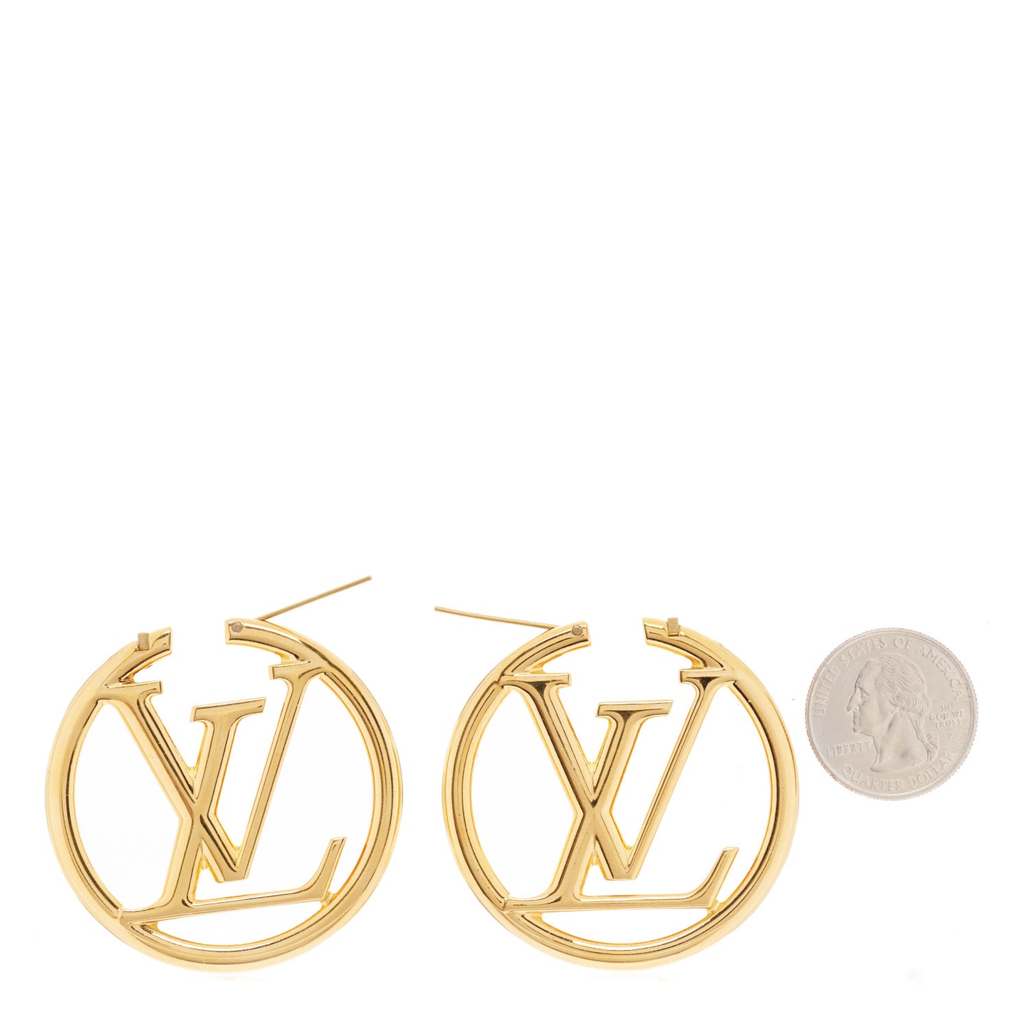 Metal Louise Hoop Earrings Gold
