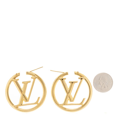 Louis Vuitton Metal Louise Hoop Earrings Gold 2 of 4