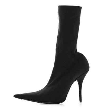 Balenciaga Jersey Crepe Extreme Pointed Toe Knife Booties 38 Black 1 of 9