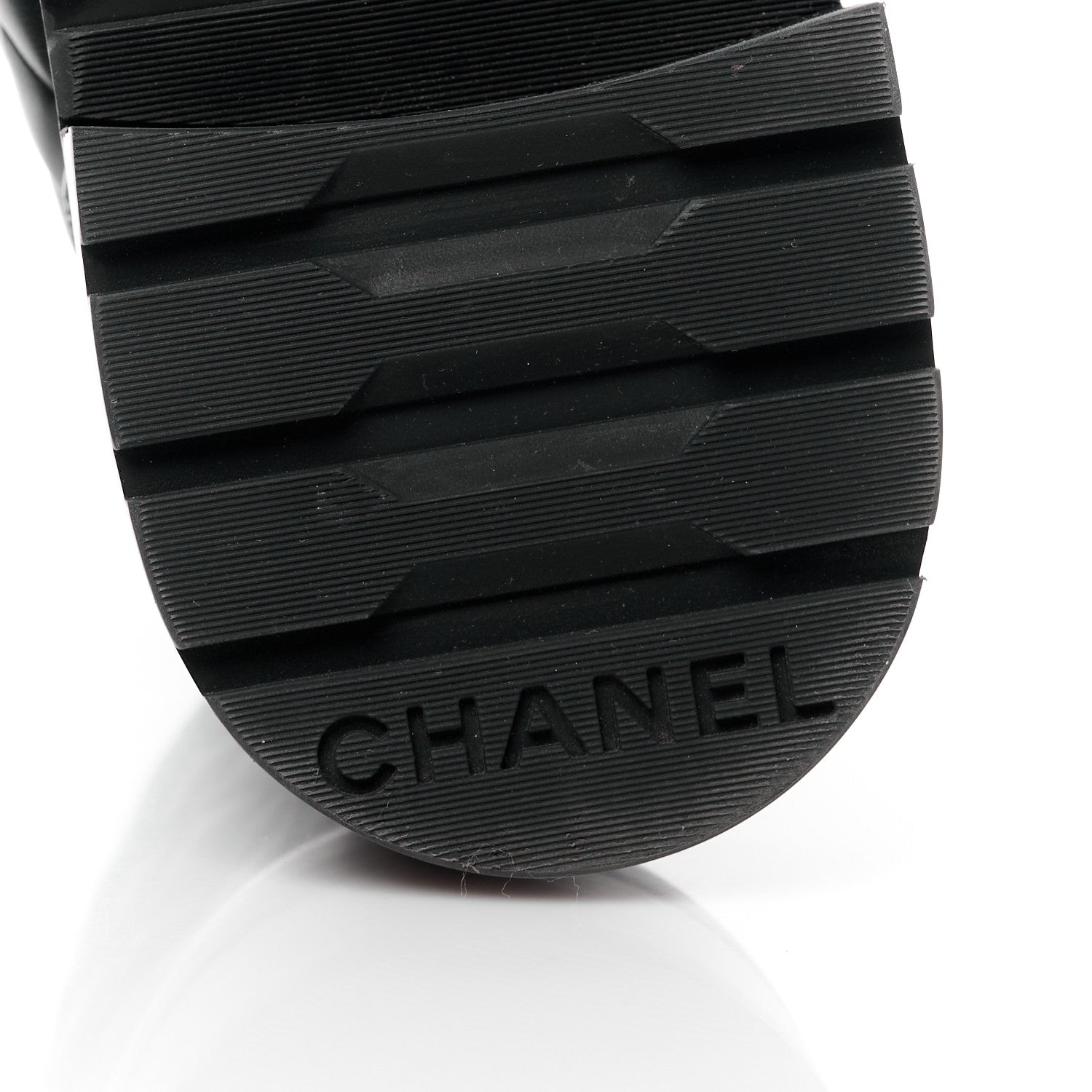 Chanel Shiny Calfskin Quilted Lace Up Combat Boots 39.5 Black 6 of 10