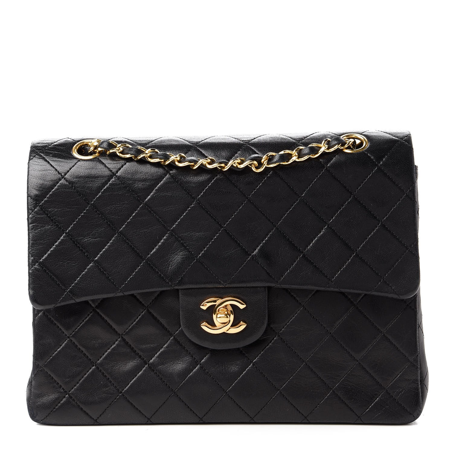 Chanel Lambskin Quilted Medium Double Flap Black 1 of 11