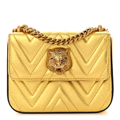 Gucci Metallic Nappa Matelasse Broadway Shoulder Bag Gold 1 of 12