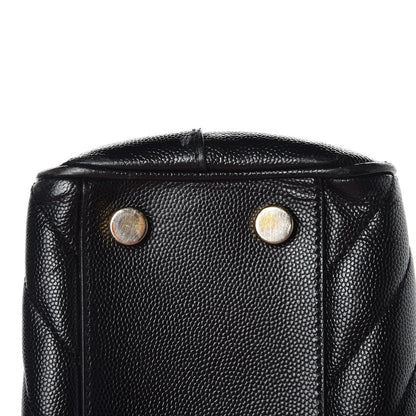 Saint Laurent Grain De Poudre Matelasse Chevron Monogram Shopping Bag Black 15 of 16