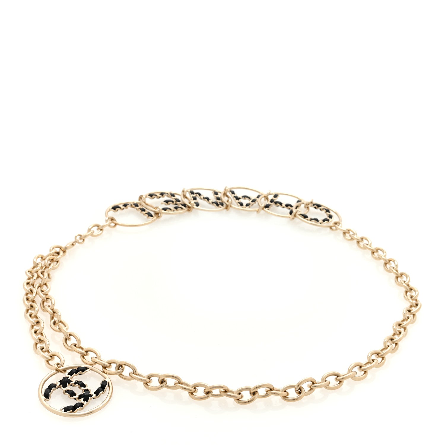 Chanel Metal Lambskin Chain Logo Belt Gold 2 of 3