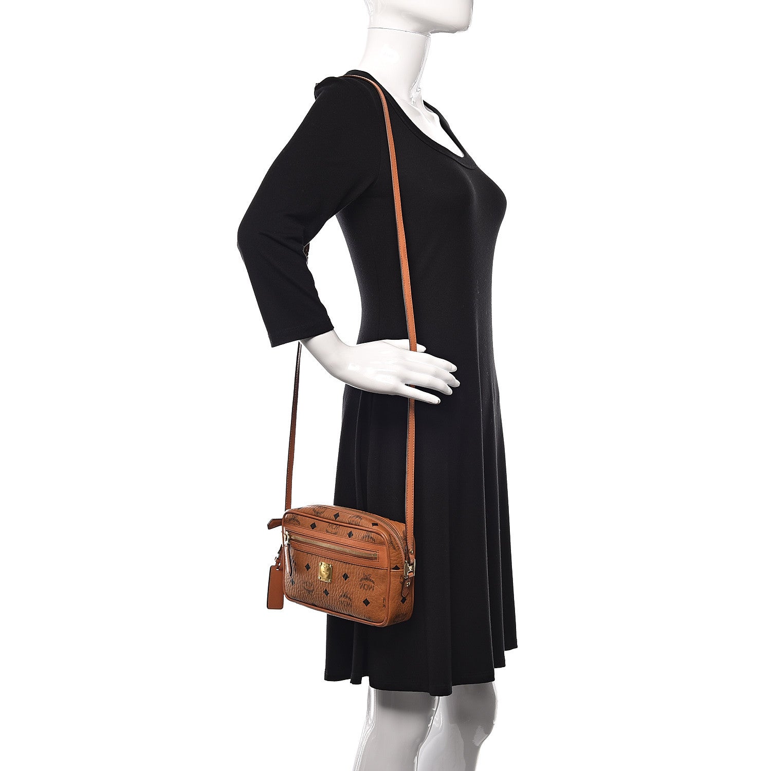 MCM Visetos Heritage Crossbody Bag Cognac 2 of 12