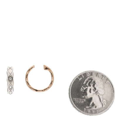Chanel 18K Beige White Gold Diamond Coco Crush Ear Cuff Earrings 2 of 7