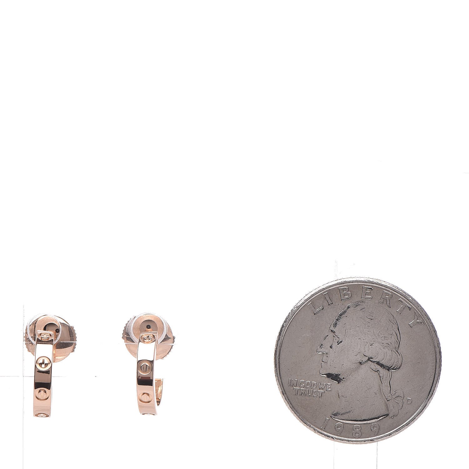 Cartier 18K Pink Gold Small LOVE Hoop Earrings 2 of 4