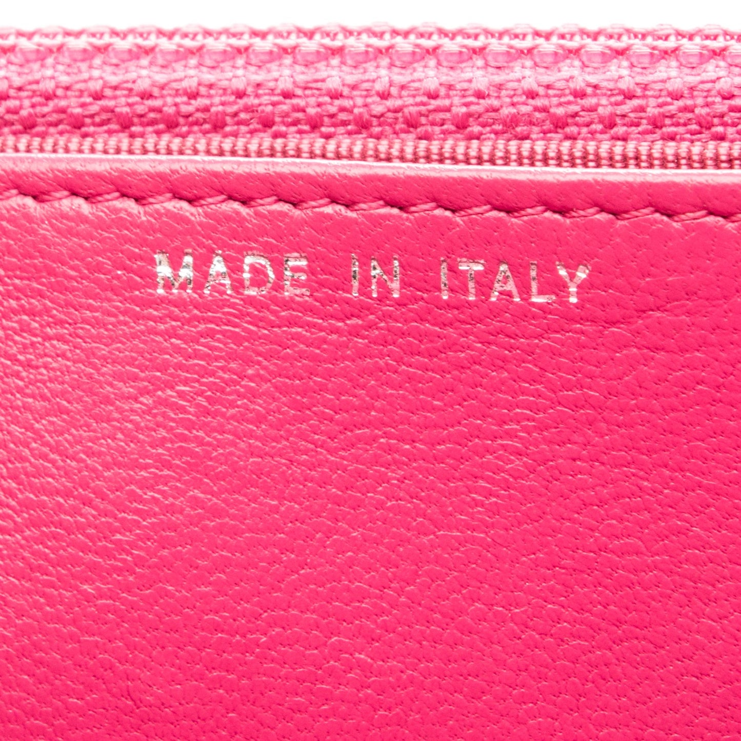 Lambskin Quilted Wallet On Chain WOC Pink