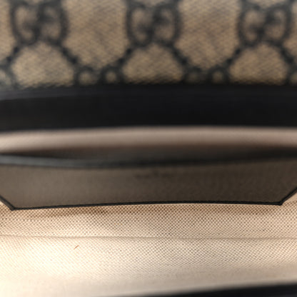 Gucci GG Supreme Monogram Textured Dollar Calfskin Web Mini Ophidia Envelope Shoulder Bag Beige Blue 5 of 10