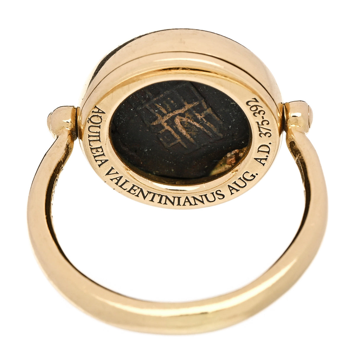 Bulgari 18K Yellow Gold Monete Coin Spinner Ring 52 6 4 of 5