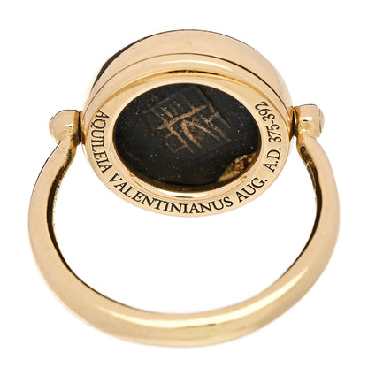 Bulgari 18K Yellow Gold Monete Coin Spinner Ring 52 6 4 of 5