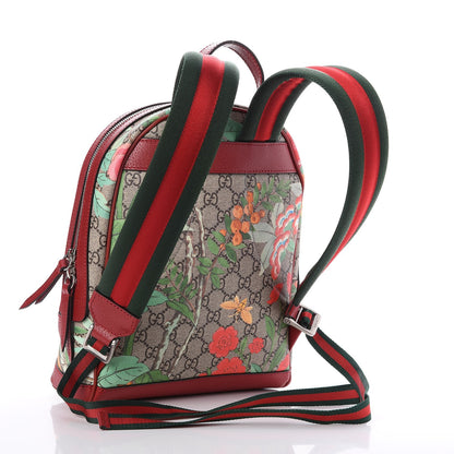 Gucci GG Supreme Monogram Tian Web Small Day Backpack Beige Multicolor Red 3 of 7