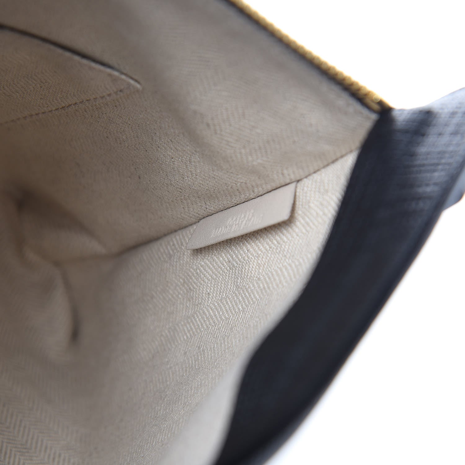 Loewe Calfskin Linen Embossed Large T Pouch Black 7 of 11