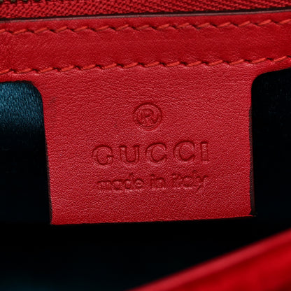 Gucci Velvet Matelasse Small GG Marmont Shoulder Bag Hibiscus Red 7 of 12
