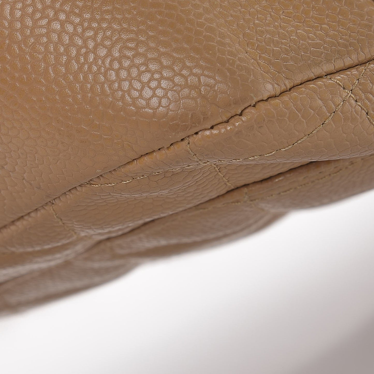 Caviar Quilted Hobo Beige