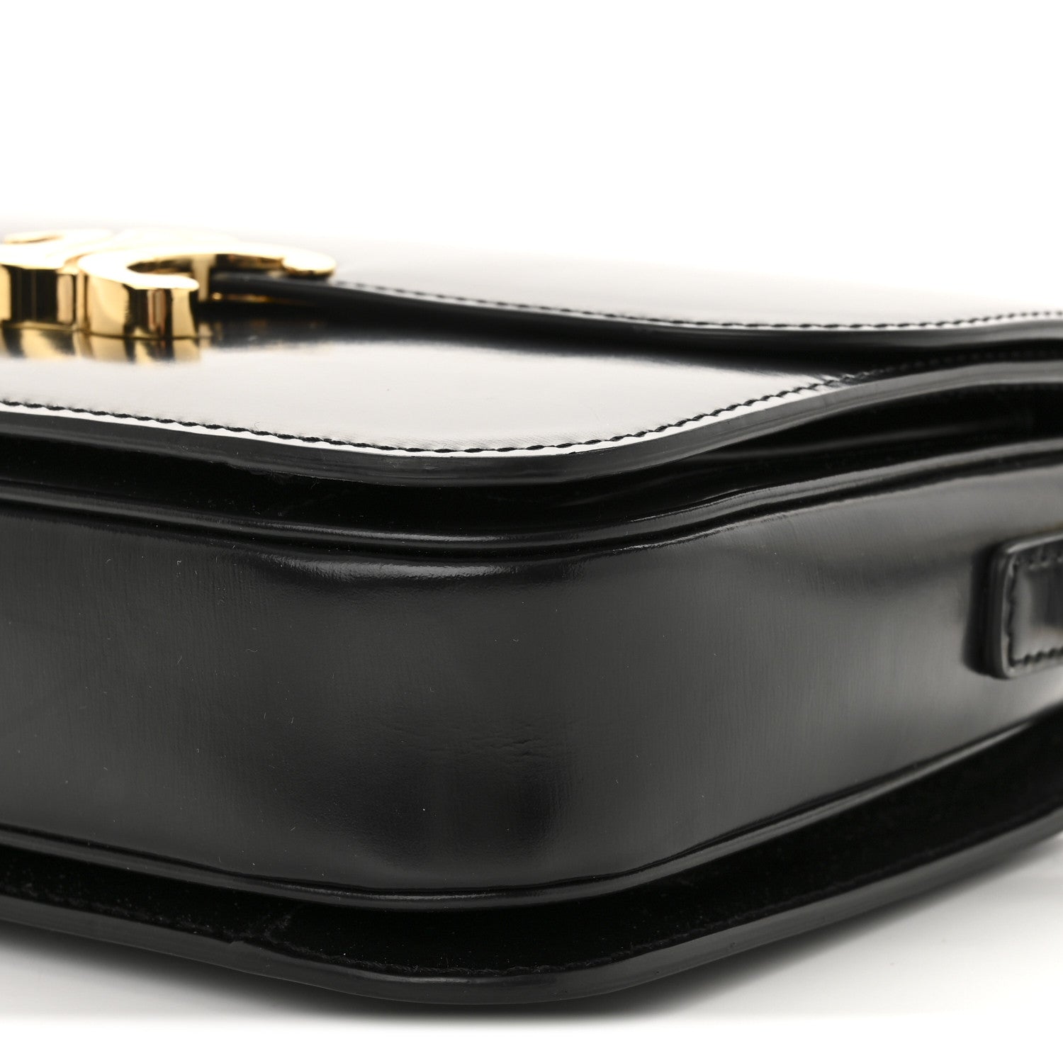 Celine Shiny Calfskin Medium Triomphe Black 10 of 14