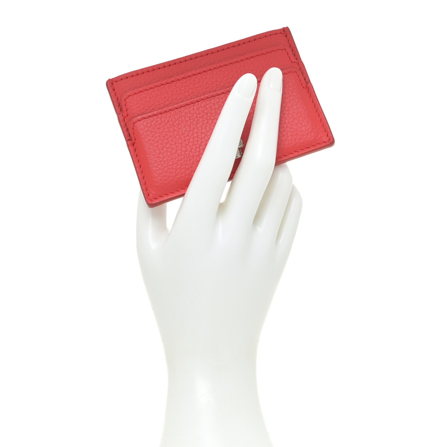 Alexander McQueen Calfskin Skull Card Holder Scarlet Red 2 of 10