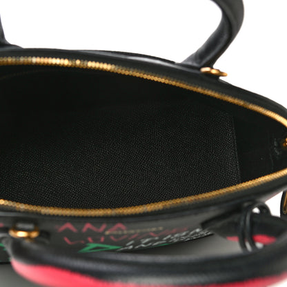 Balenciaga Signature Grained Calfskin Graffiti S Ville Top Handle Bag Black Multicolor 5 of 10