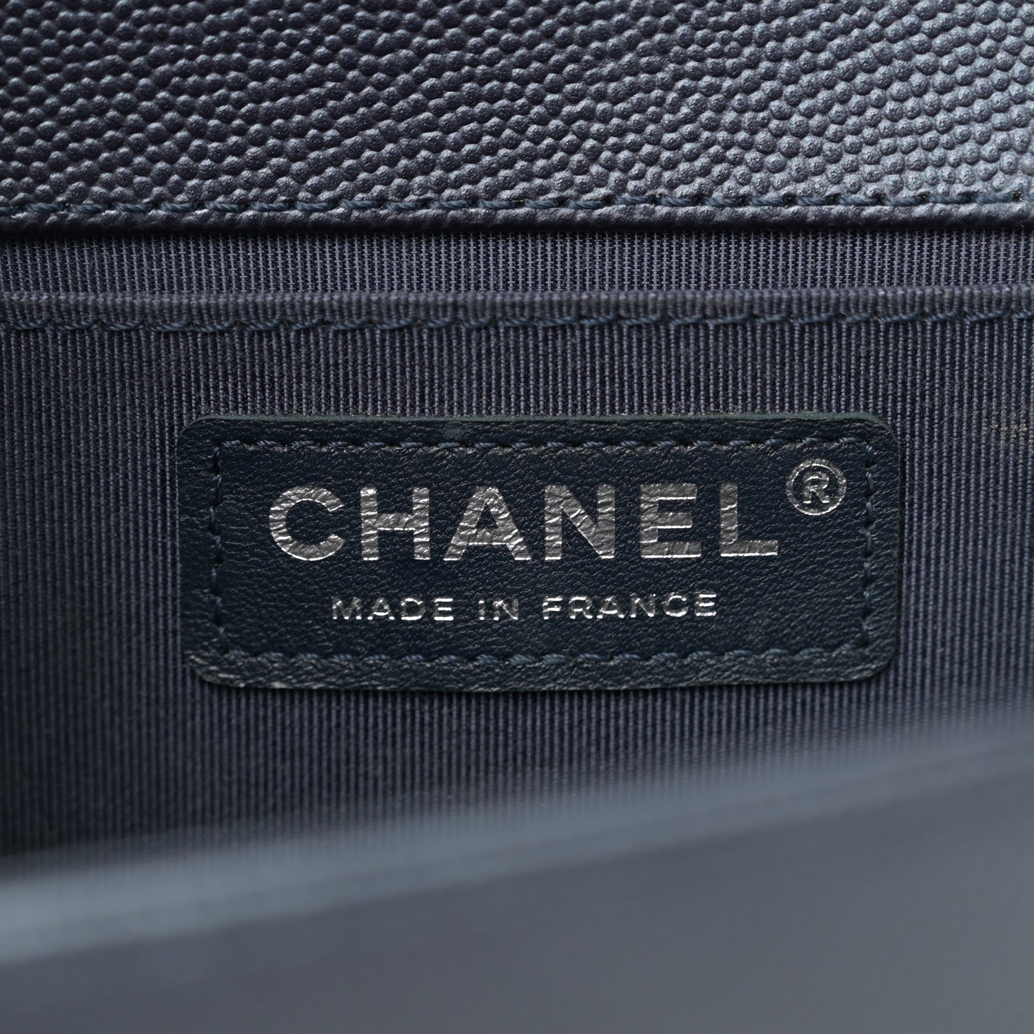 Chanel Metallic Caviar Quilted Medium Boy Flap Navy 6 of 10